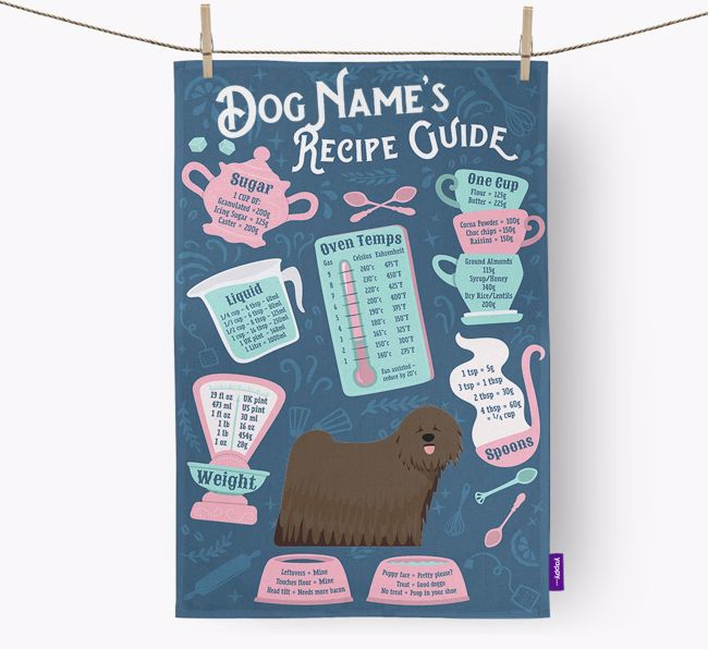 'Recipe Measurements Guide' - Personalised {breedFullName} Tea Towel